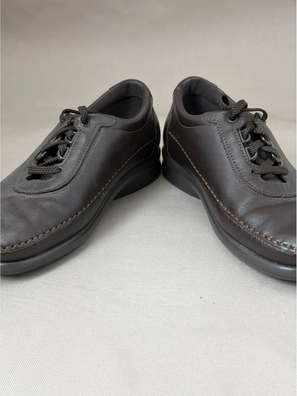 SAS Free Time Womens 6.5 M Brown Leather Comfort Walking Shoes Made in USA